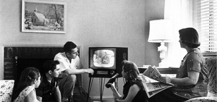 Family watching television 1958